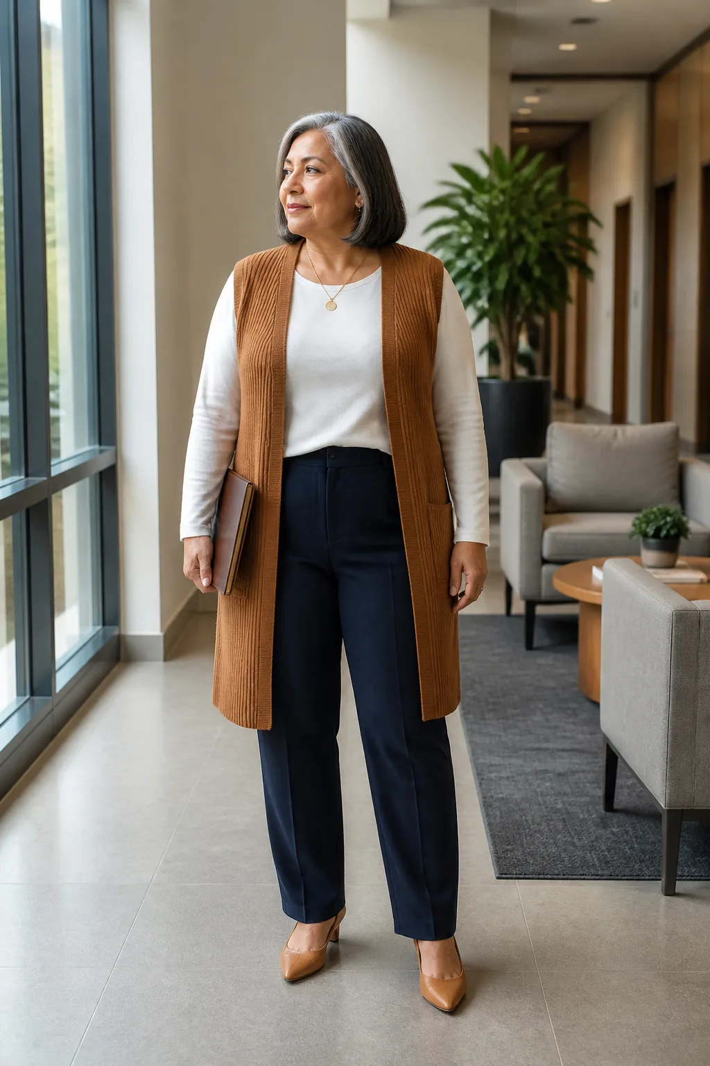 Sophisticated Layered Vest Look