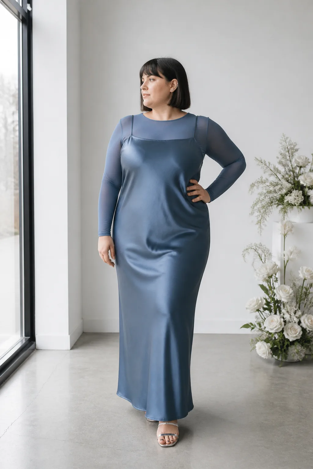 Sophisticated Minimalist Plus Size Slip Dress
