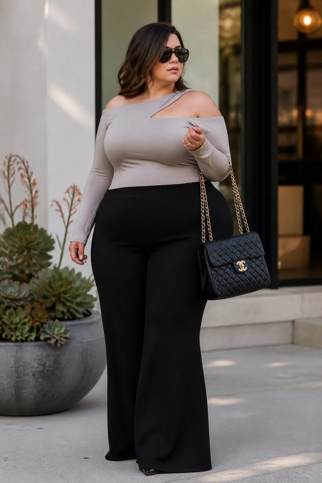Sophisticated Monochromatic Plus Size Fall Outfit