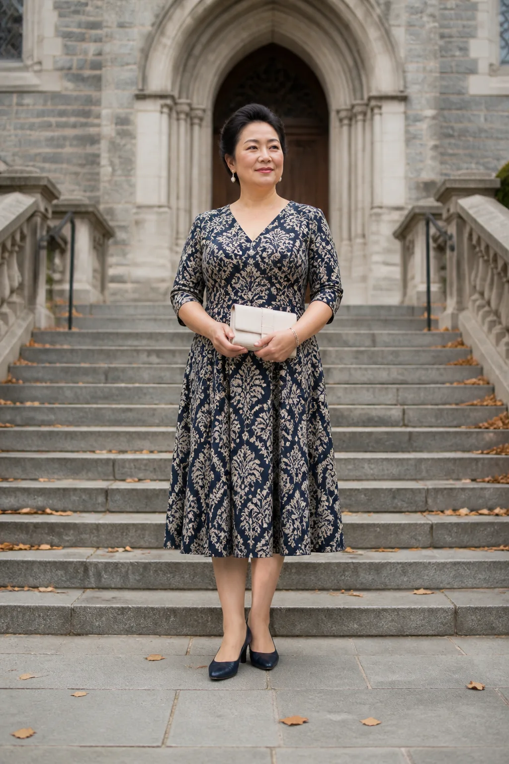 Sophisticated Patterned Dress for Church