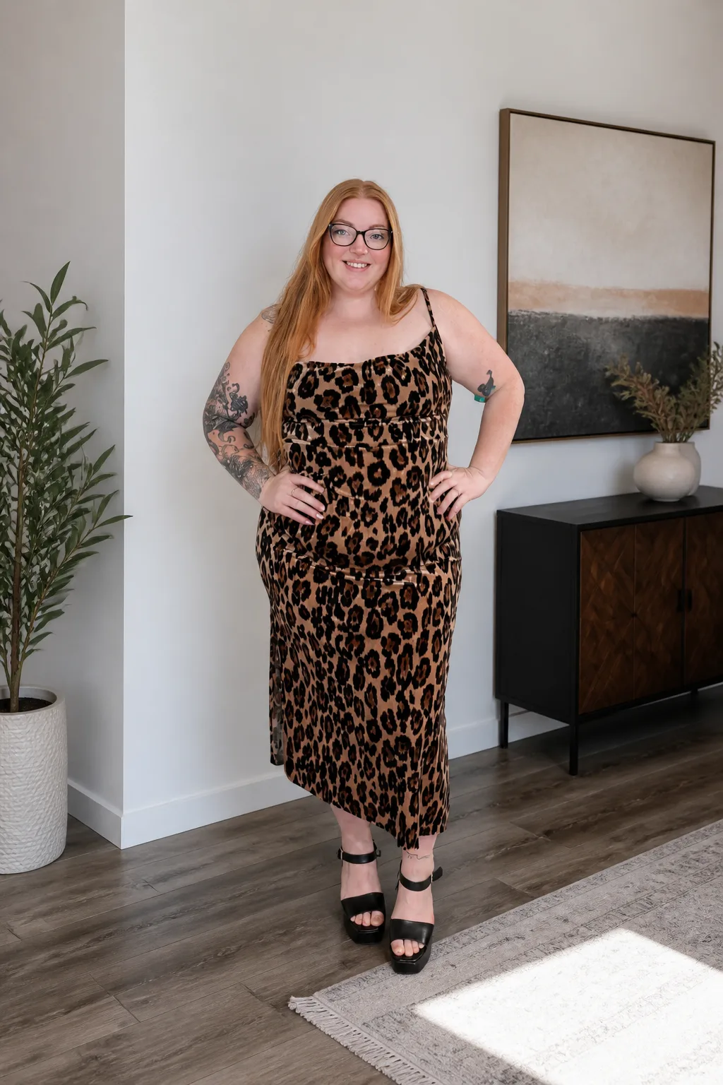 Sophisticated Plus Size Slip Dress Date Outfit