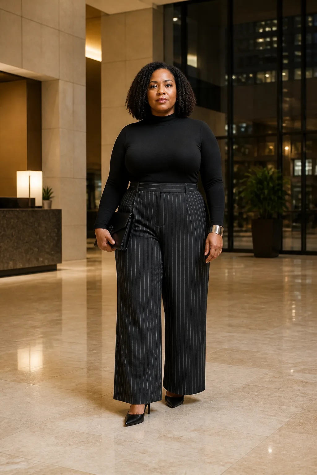 Sophisticated Striped Wide-Leg Trousers Look