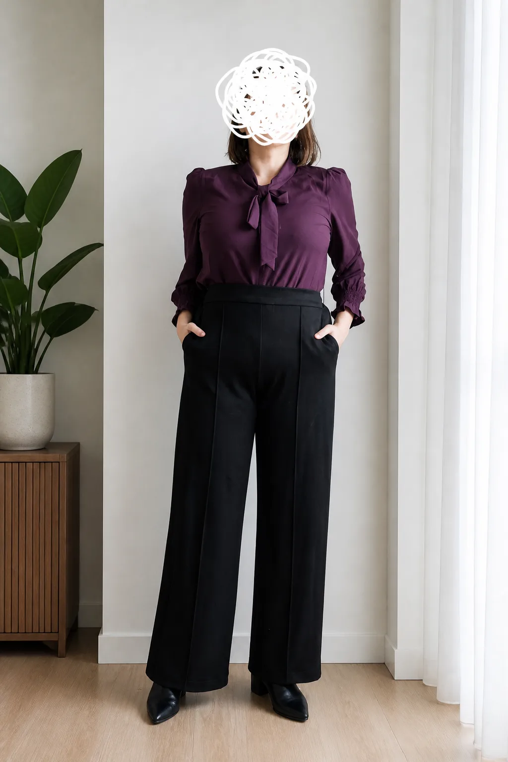 Sophisticated Tucked Blouse Look
