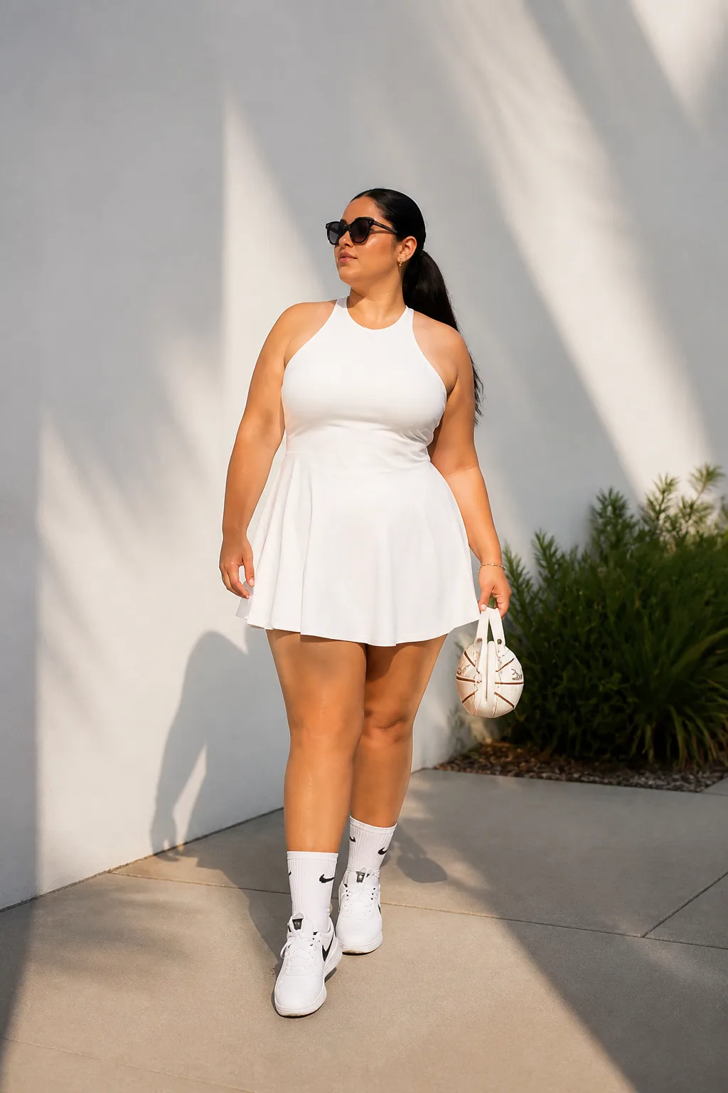 Sporty Chic White Tennis Dress