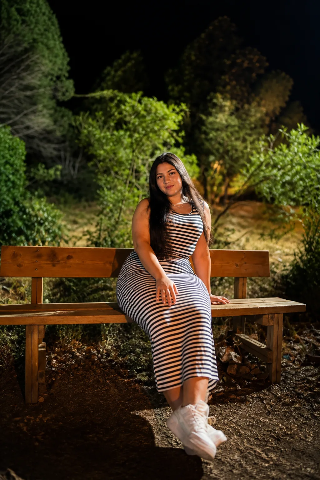 Striped Maxi Dress for Outdoor Nights