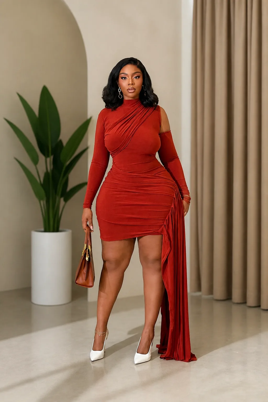 Stunning Red Glam Club Dress