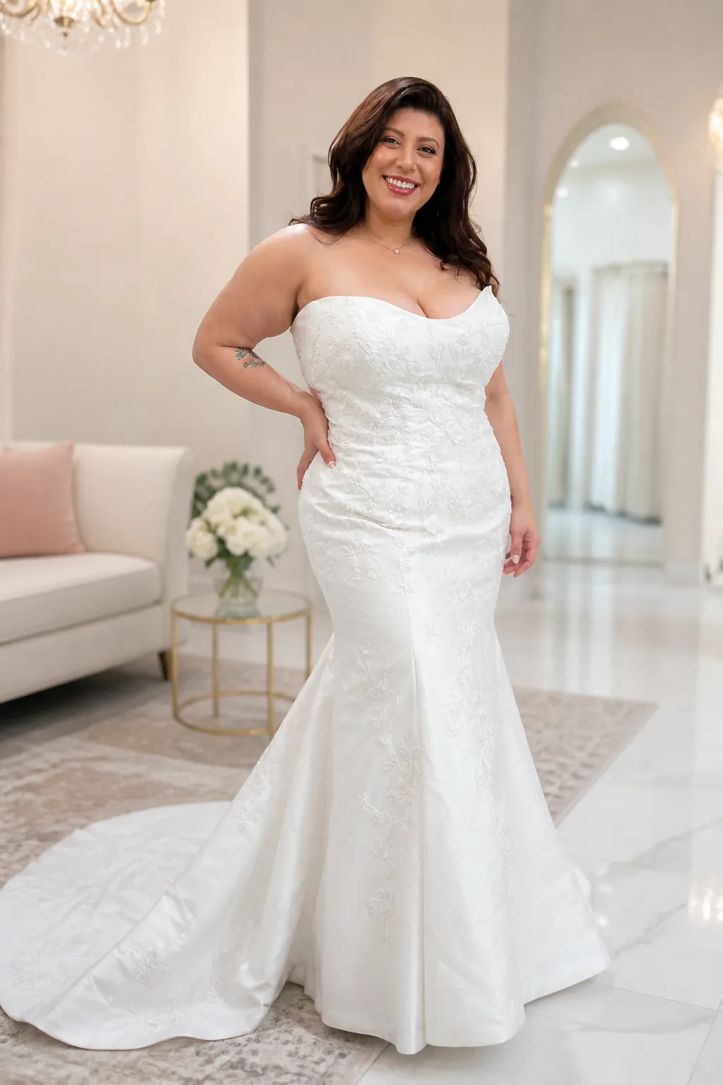 Stunning Strapless Mermaid Bridal Look
