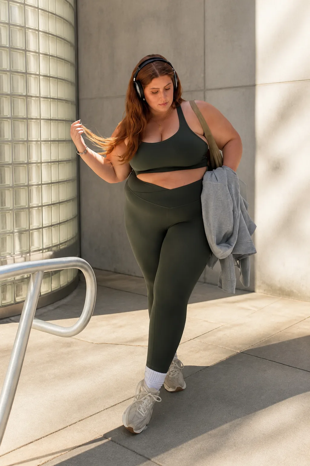 Stylish earth-toned workout set for women
