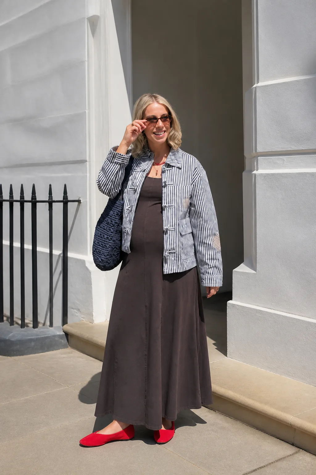 Stylish Layered Maternity Outfit