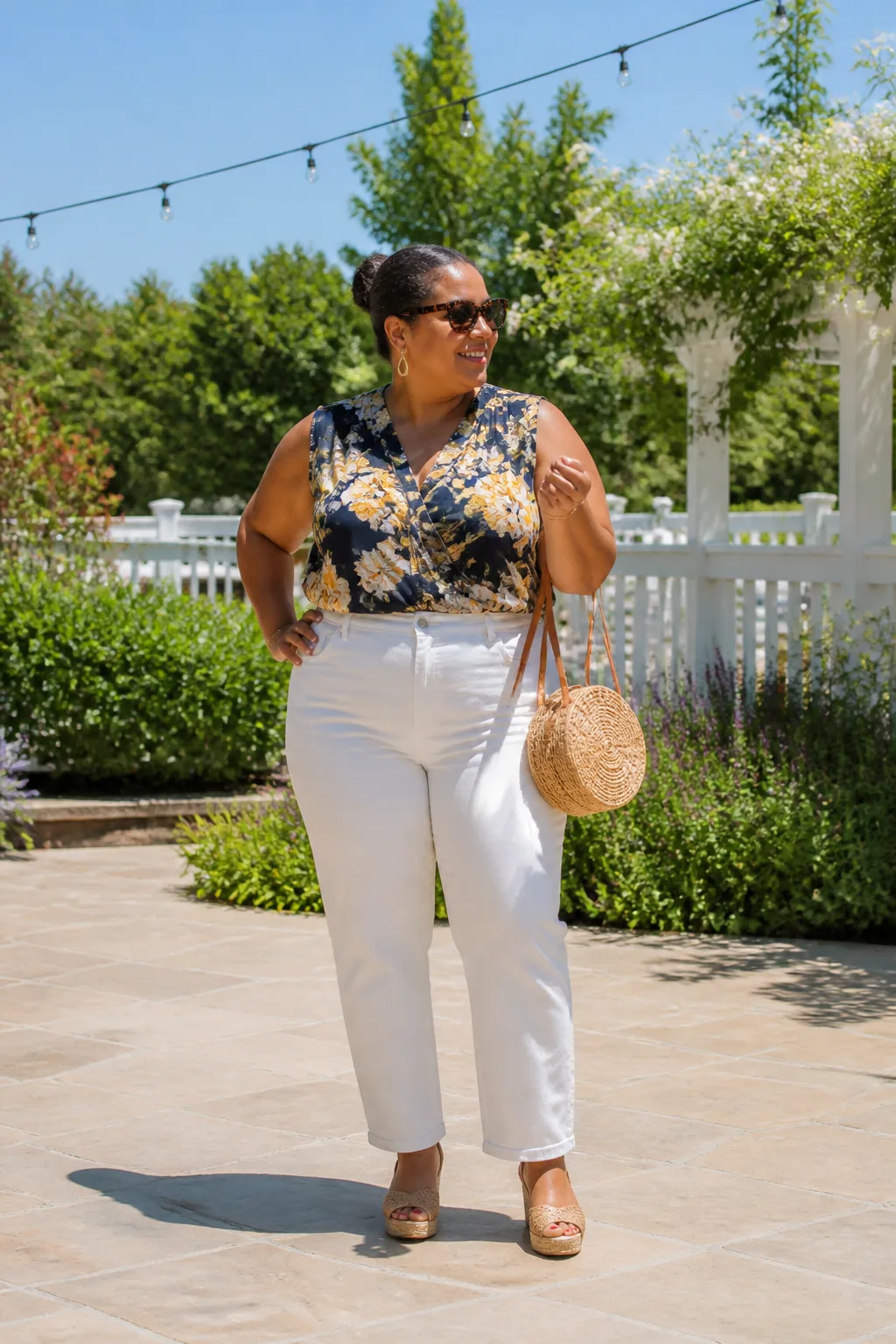 Summer Chic Floral Top and Jeans