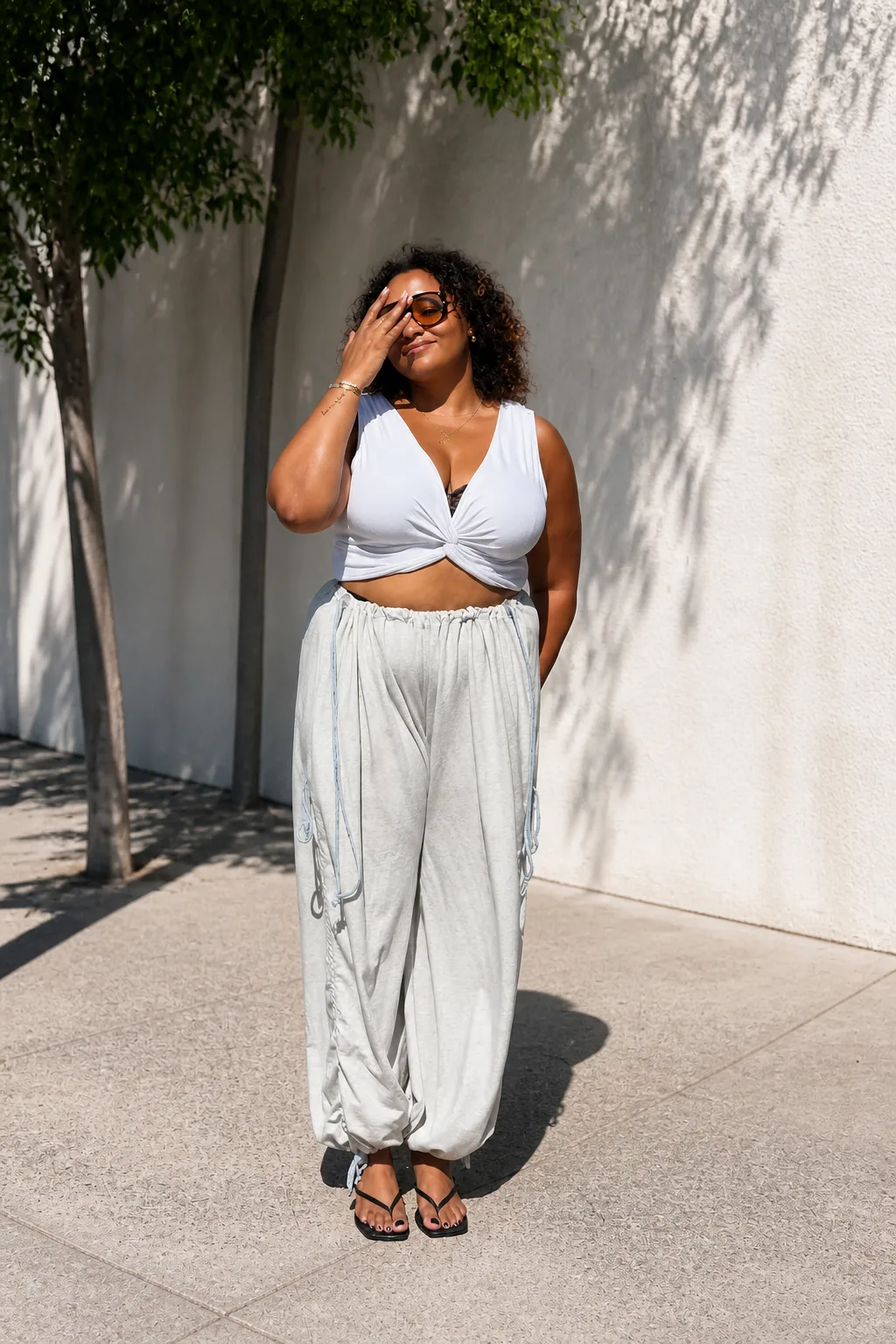Summer Ease: Cropped Top and Wide-Leg Linen Pants