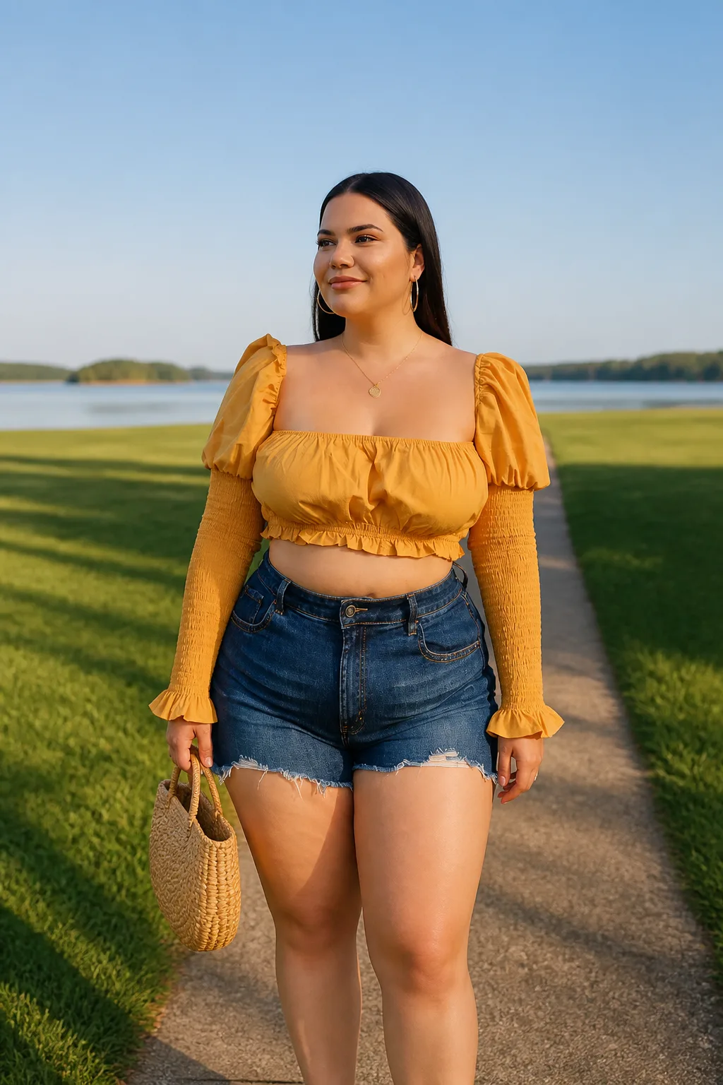 Sunny Crop Top and Denim Shorts