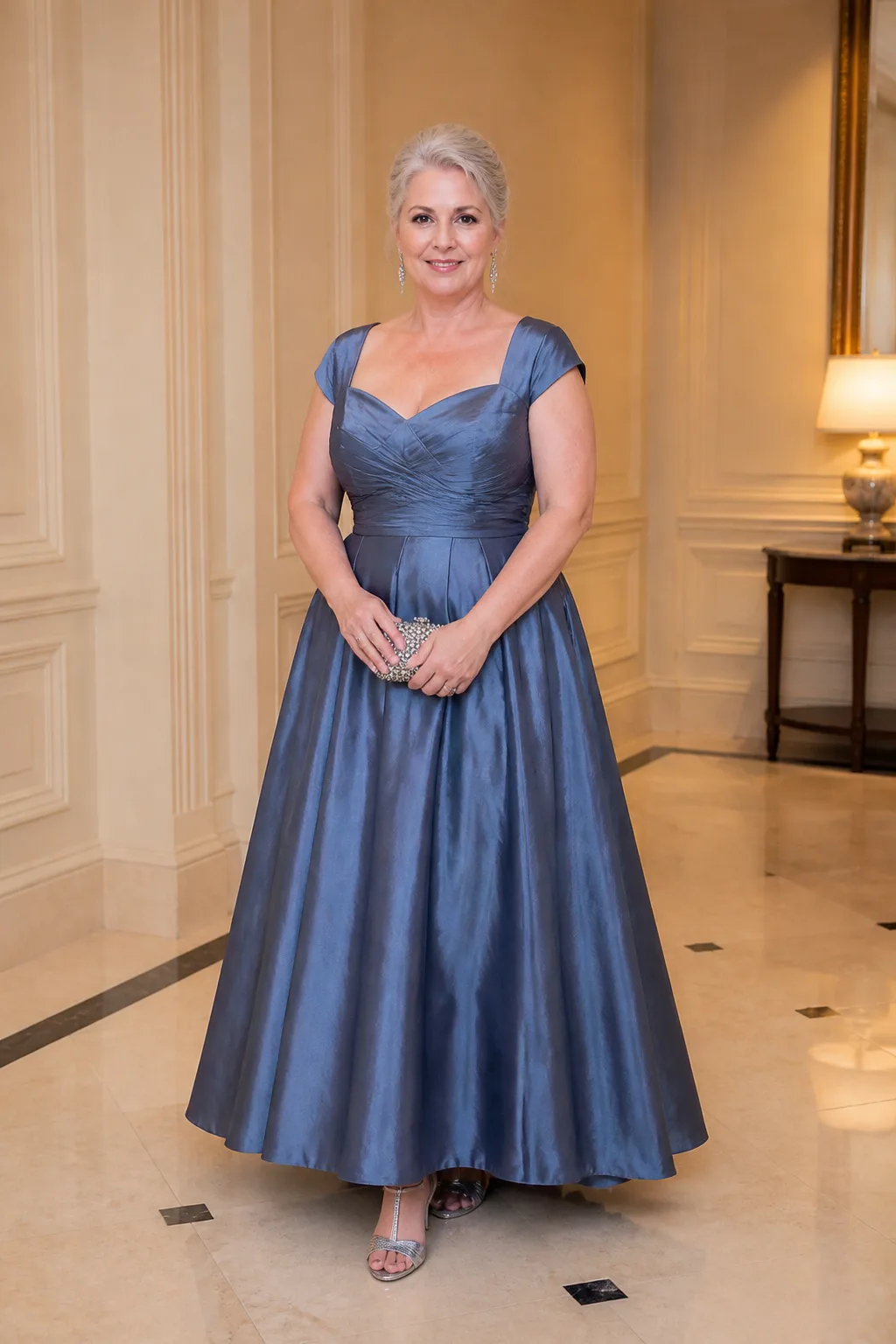 Timeless Slate Blue Formal Dress