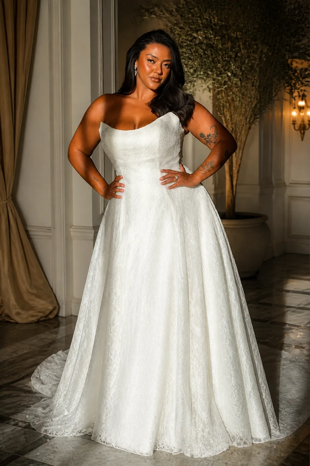 Timeless Strapless Satin A-Line