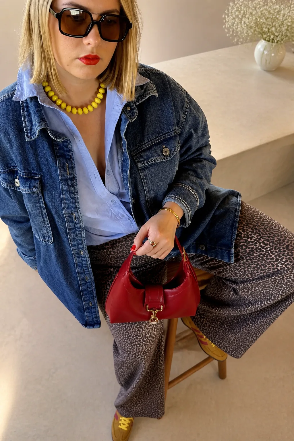 Trendy Denim and Print Fall Layers