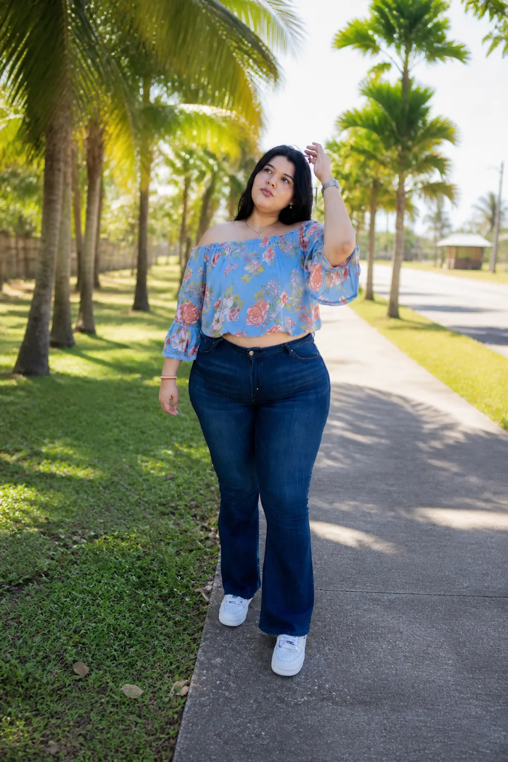 Tropical Floral Crop Top Flair