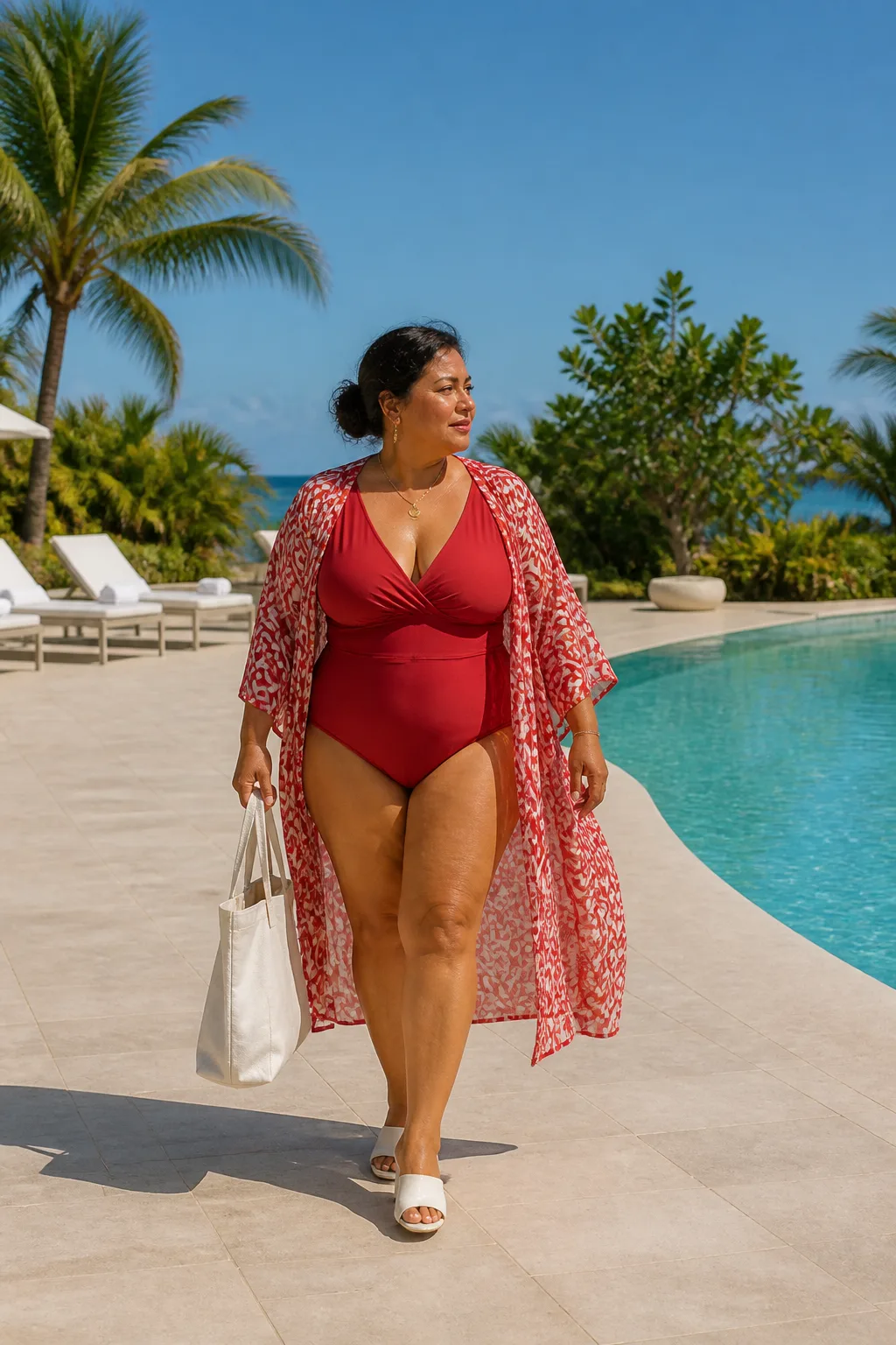 V-Neck Red Swimwear Inspiration