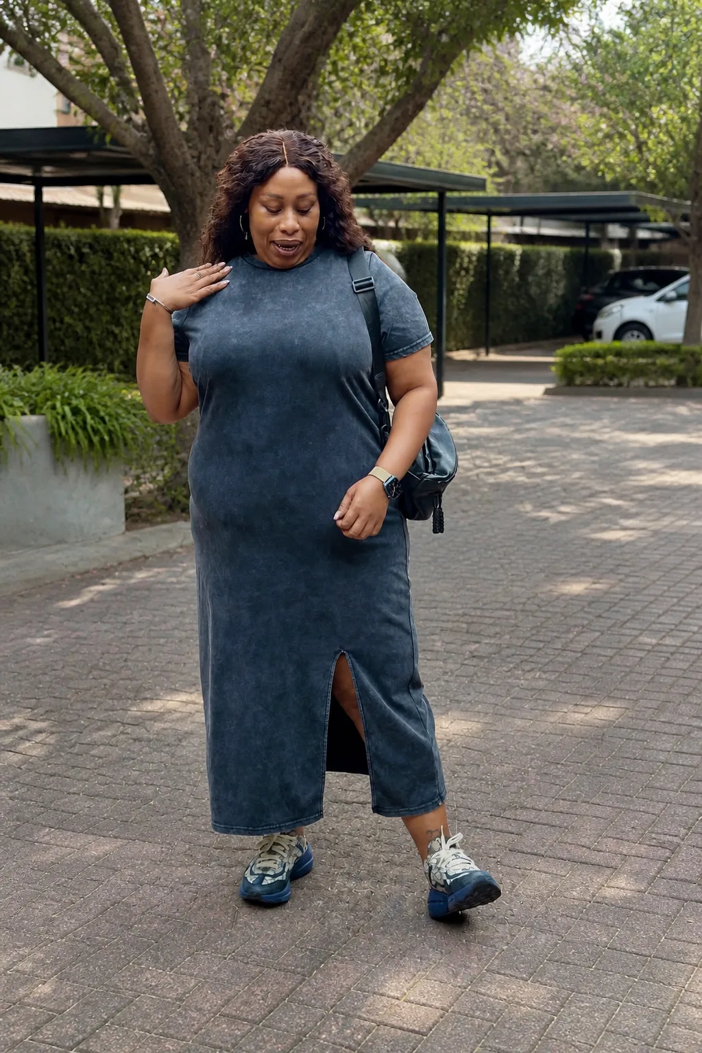 Versatile Grey Midi Dress