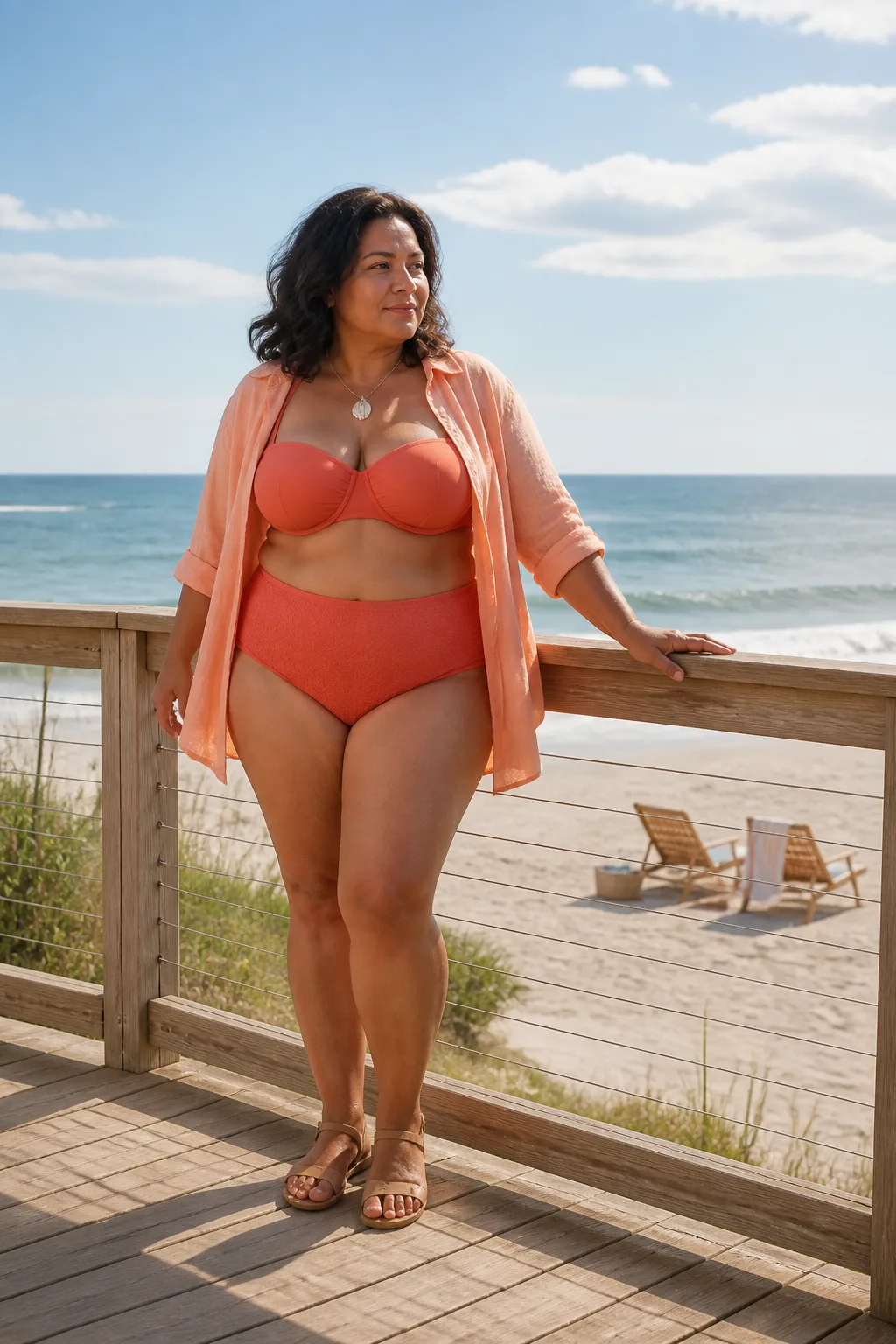 Vibrant Coral Bikini Inspiration