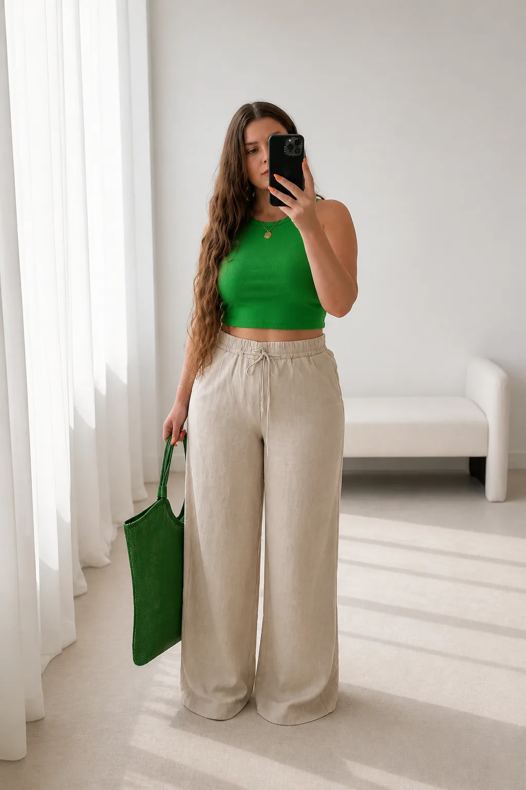 Vibrant Crop Top and Palazzo Pants