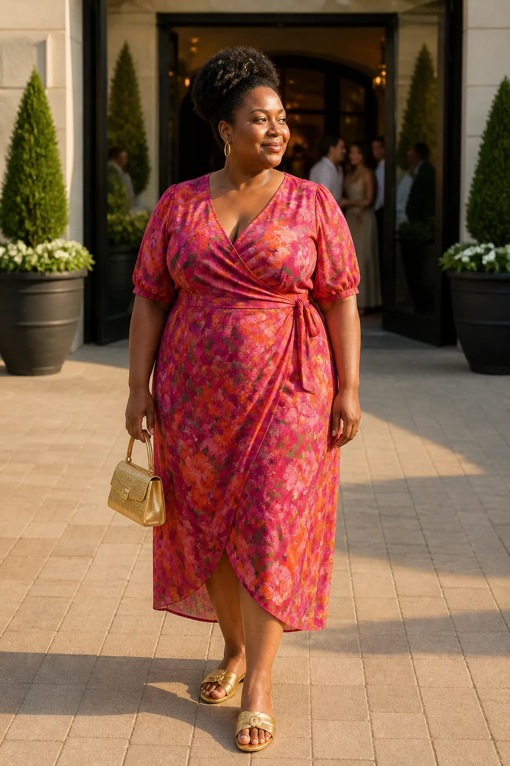 Vibrant Floral Midi Dress for Summer