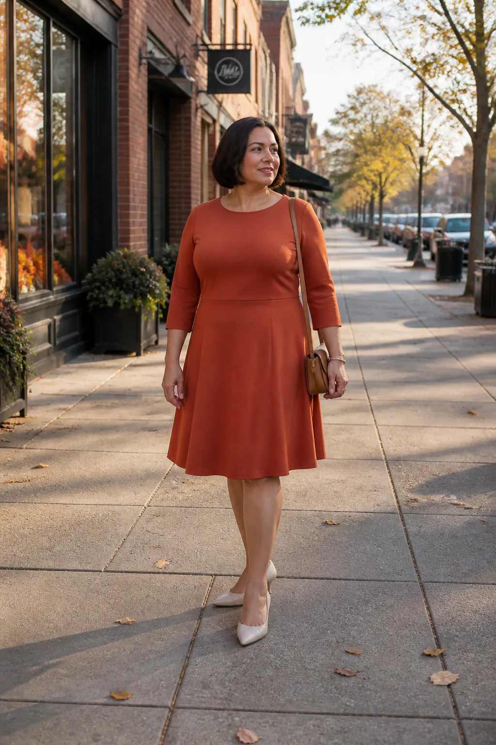 Vibrant Orange Plus-Size Birthday Dress