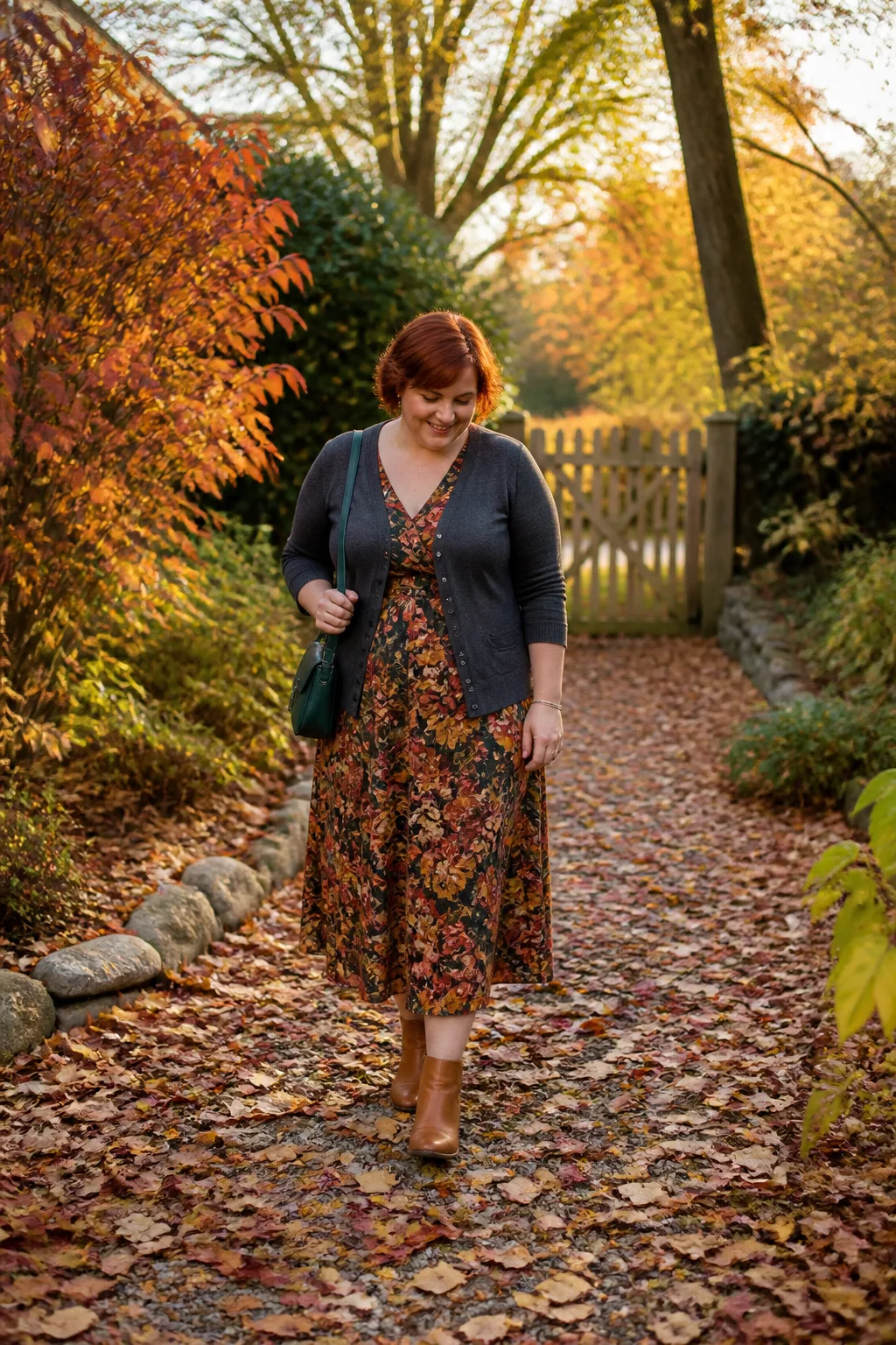 Whimsical Floral Midi Dress Look