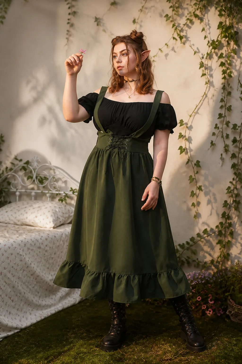 Whimsical forest-inspired fall dress