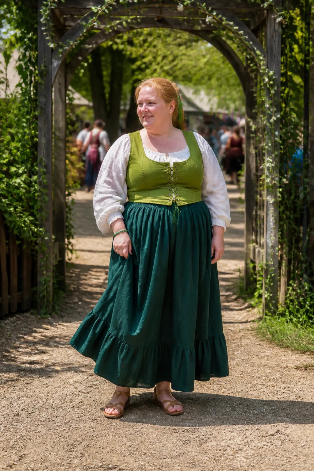 Whimsical green ren faire renaissance outfit