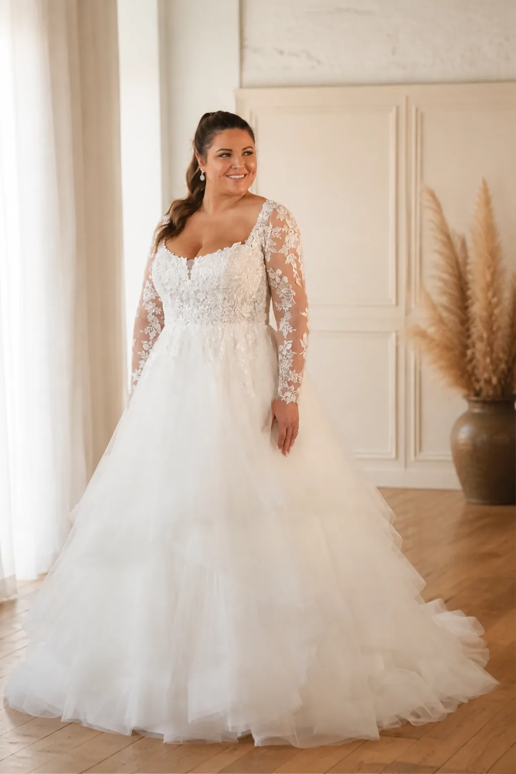 Whimsical Long-Sleeve Illusion Neckline